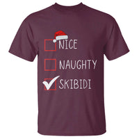 Nice Naughty Skibidi T Shirt Funny Christmas Santa List - Wonder Print Shop