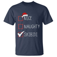 Nice Naughty Skibidi T Shirt Funny Christmas Santa List - Wonder Print Shop