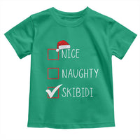 Nice Naughty Skibidi Toddler T Shirt Funny Christmas Santa List
