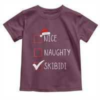 Nice Naughty Skibidi Toddler T Shirt Funny Christmas Santa List