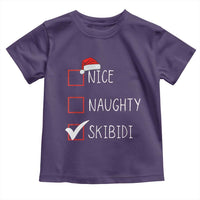 Nice Naughty Skibidi Toddler T Shirt Funny Christmas Santa List