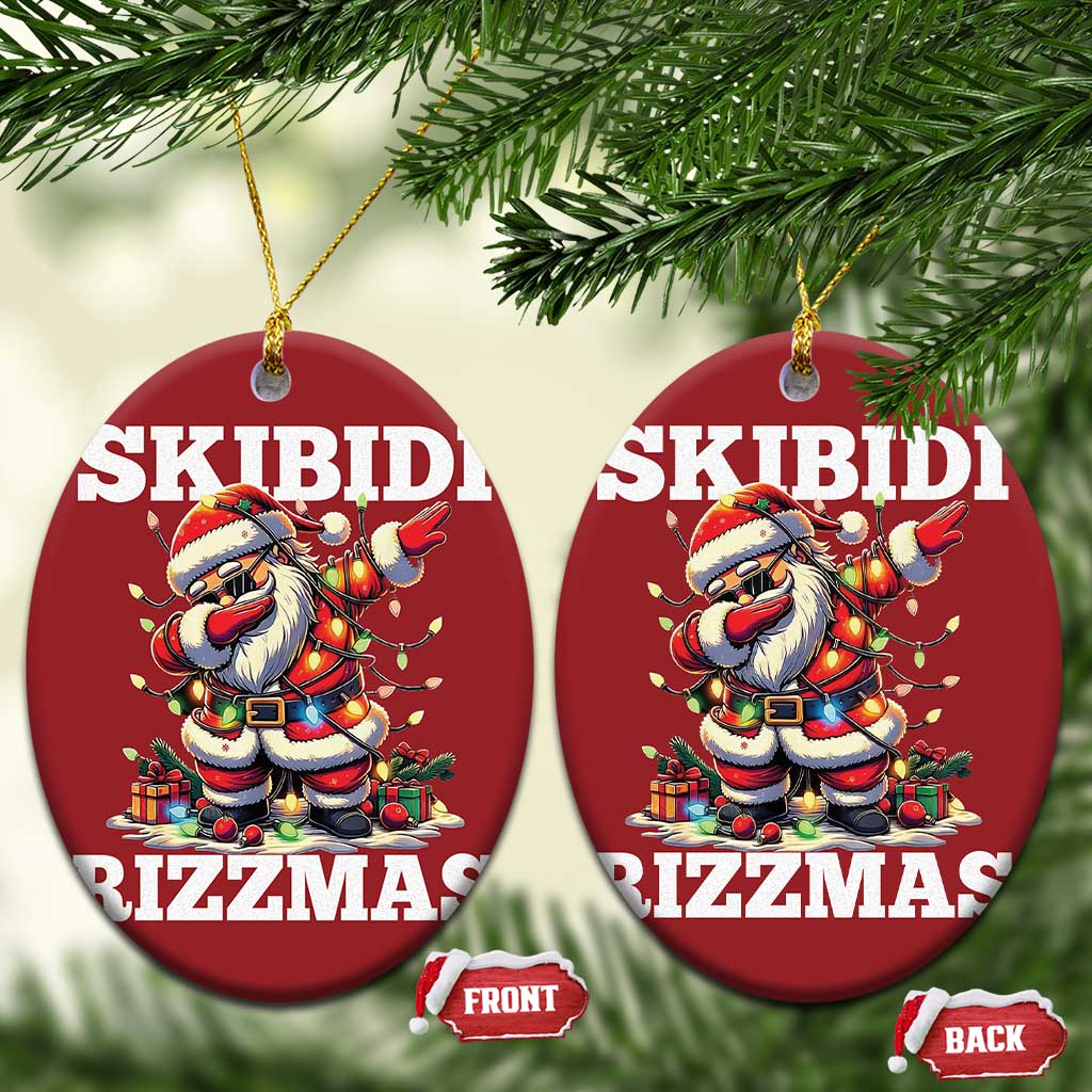 Funny Dabbing Santa Rizz Xmas Christmas Ornament Skibidi Rizzmas Xmas Lights - Wonder Print Shop