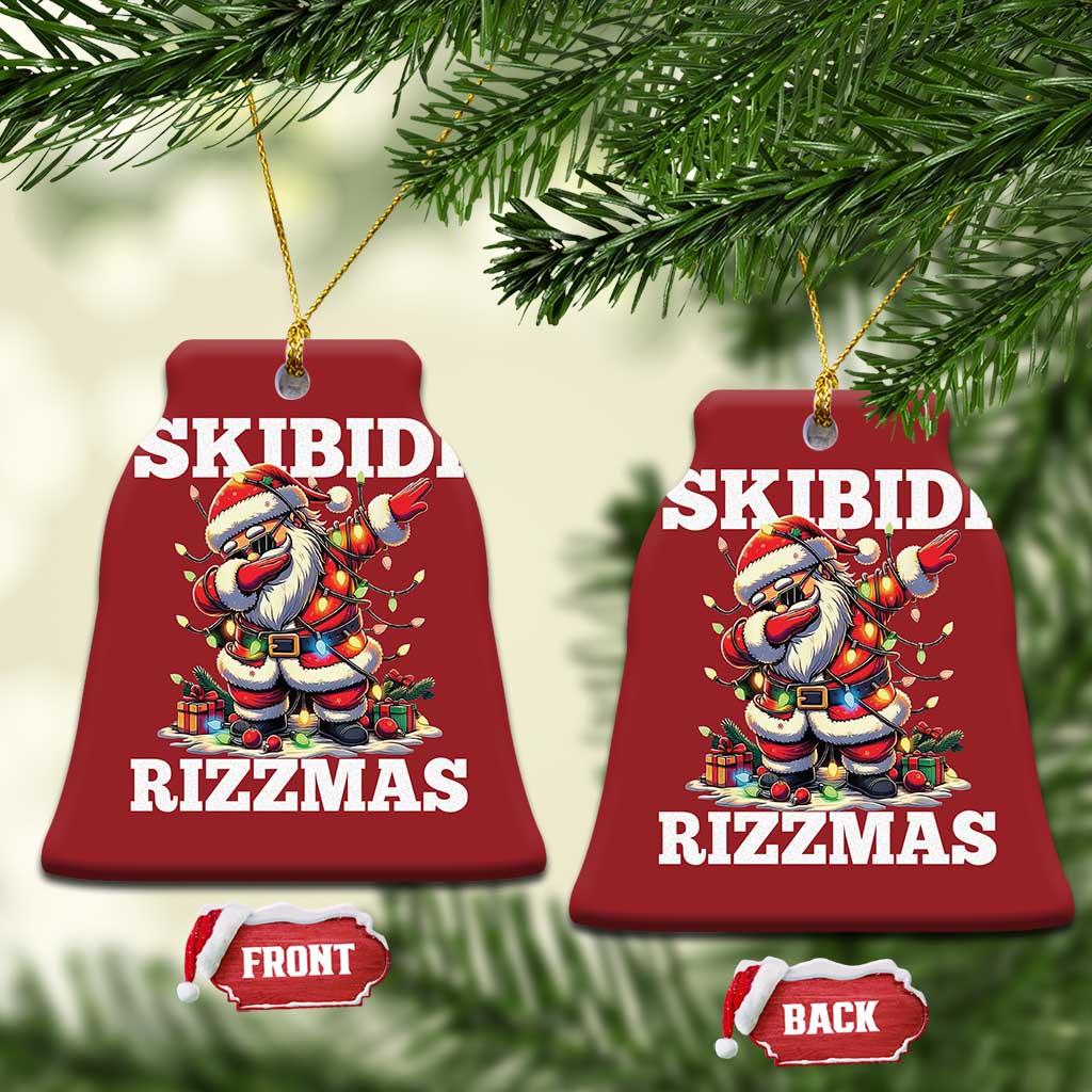 Funny Dabbing Santa Rizz Xmas Christmas Ornament Skibidi Rizzmas Xmas Lights - Wonder Print Shop