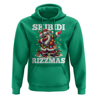 Funny Dabbing Santa Rizz Christmas Hoodie Skibidi Rizzmas Xmas Lights