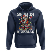 Funny Dabbing Santa Rizz Christmas Hoodie Skibidi Rizzmas Xmas Lights