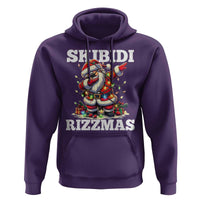 Funny Dabbing Santa Rizz Christmas Hoodie Skibidi Rizzmas Xmas Lights