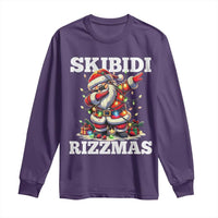 Funny Dabbing Santa Rizz Christmas Long Sleeve Shirt Skibidi Rizzmas Xmas Lights