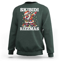 Funny Dabbing Santa Rizz Christmas Sweatshirt Skibidi Rizzmas Xmas Lights - Wonder Print Shop