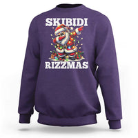 Funny Dabbing Santa Rizz Christmas Sweatshirt Skibidi Rizzmas Xmas Lights - Wonder Print Shop