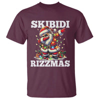 Funny Dabbing Santa Rizz Christmas T Shirt Skibidi Rizzmas Xmas Lights - Wonder Print Shop