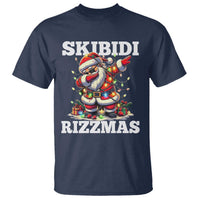 Funny Dabbing Santa Rizz Christmas T Shirt Skibidi Rizzmas Xmas Lights - Wonder Print Shop
