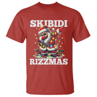 Funny Dabbing Santa Rizz Christmas T Shirt Skibidi Rizzmas Xmas Lights - Wonder Print Shop