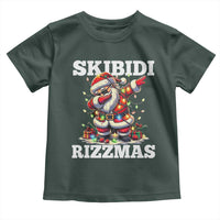 Funny Dabbing Santa Rizz Christmas Toddler T Shirt Skibidi Rizzmas Xmas Lights
