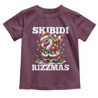 Funny Dabbing Santa Rizz Christmas Toddler T Shirt Skibidi Rizzmas Xmas Lights