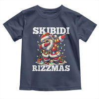 Funny Dabbing Santa Rizz Christmas Toddler T Shirt Skibidi Rizzmas Xmas Lights