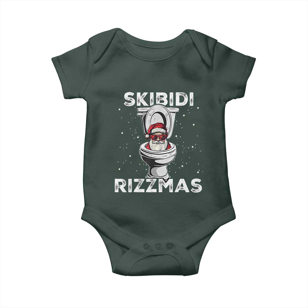 Funny Santa Rizz Christmas Baby Onesie Skibiti Toilet Rizzmas