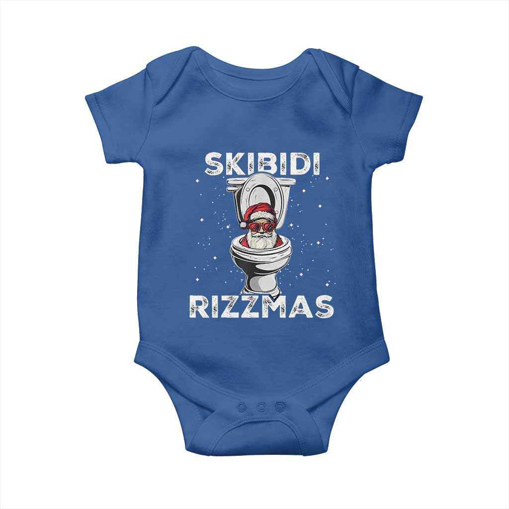 Funny Santa Rizz Christmas Baby Onesie Skibiti Toilet Rizzmas