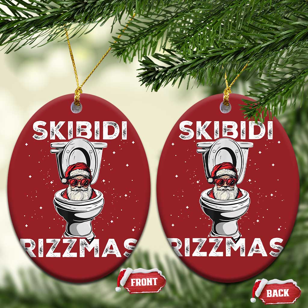 Funny Santa Rizz Xmas Christmas Ornament Skibiti Toilet Rizzmas - Wonder Print Shop