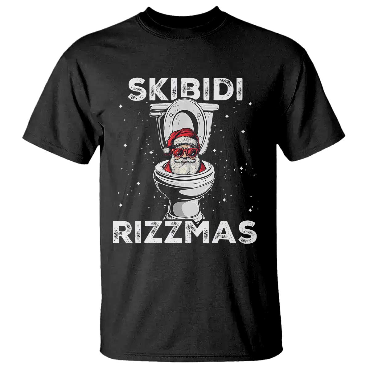 Funny Santa Rizz Christmas T Shirt Skibiti Toilet Rizzmas - Wonder Print Shop