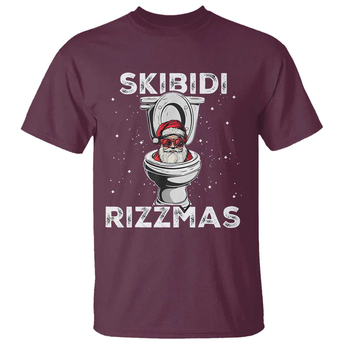 Funny Santa Rizz Christmas T Shirt Skibiti Toilet Rizzmas - Wonder Print Shop