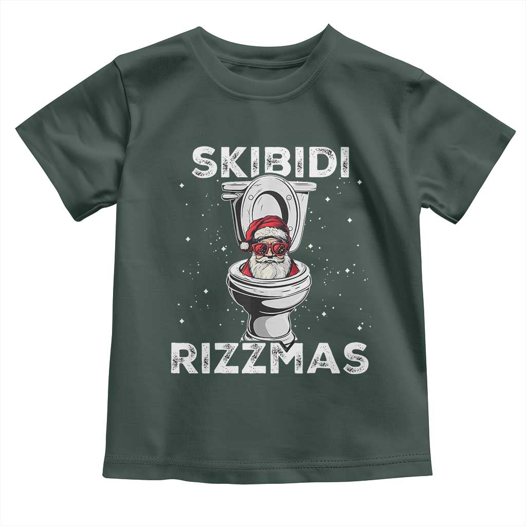 Funny Santa Rizz Christmas Toddler T Shirt Skibiti Toilet Rizzmas