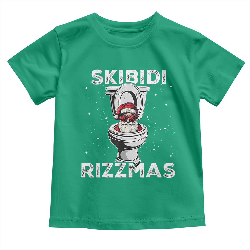 Funny Santa Rizz Christmas Toddler T Shirt Skibiti Toilet Rizzmas