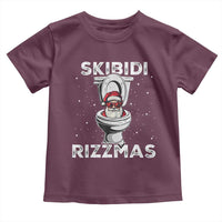 Funny Santa Rizz Christmas Toddler T Shirt Skibiti Toilet Rizzmas