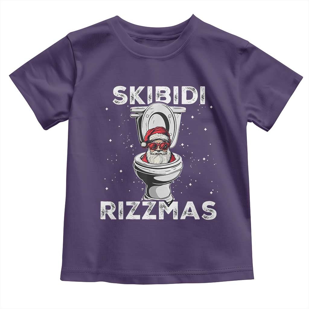 Funny Santa Rizz Christmas Toddler T Shirt Skibiti Toilet Rizzmas