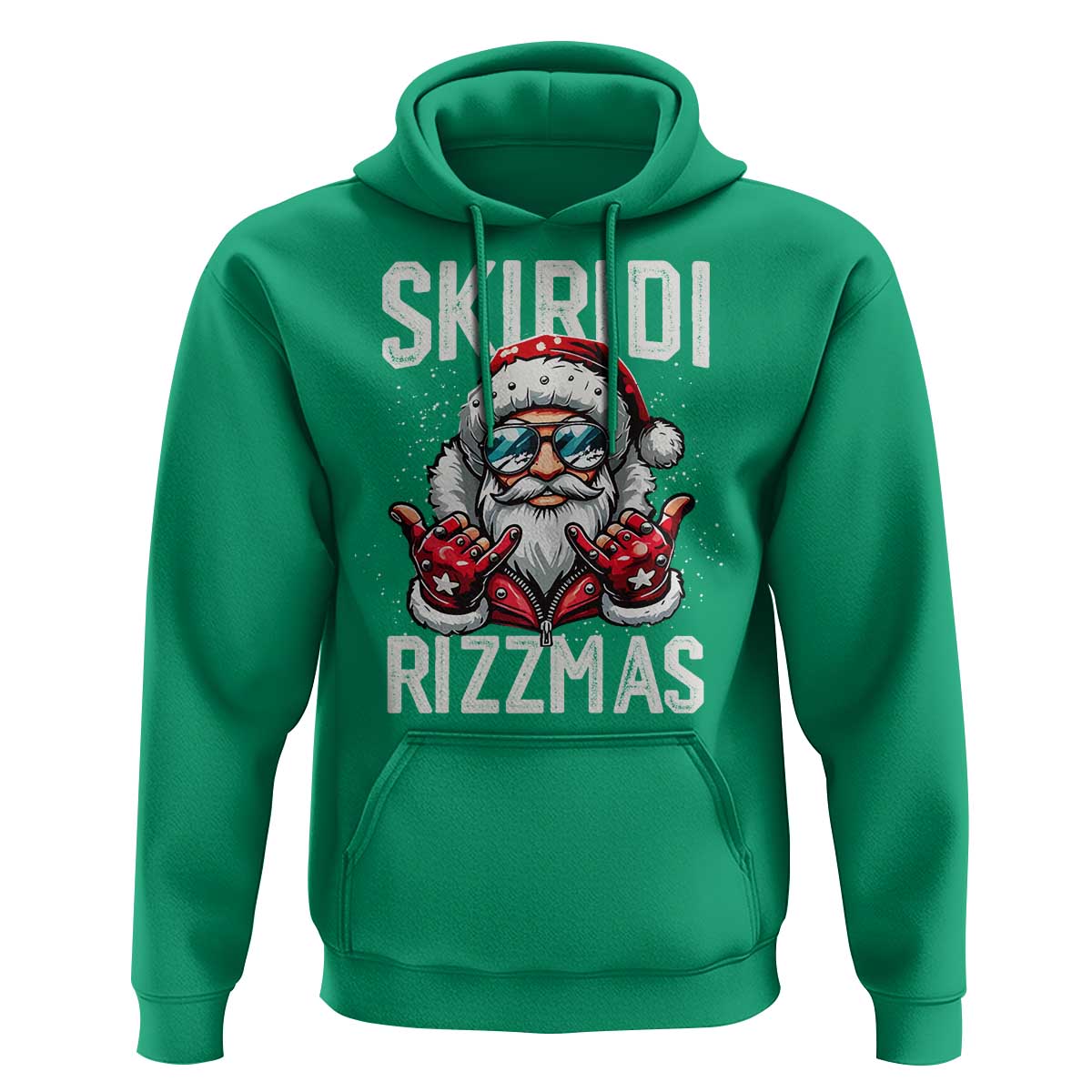 Christmas Bruh Hoodie Green Xmas Santa Hat Festive Vibe