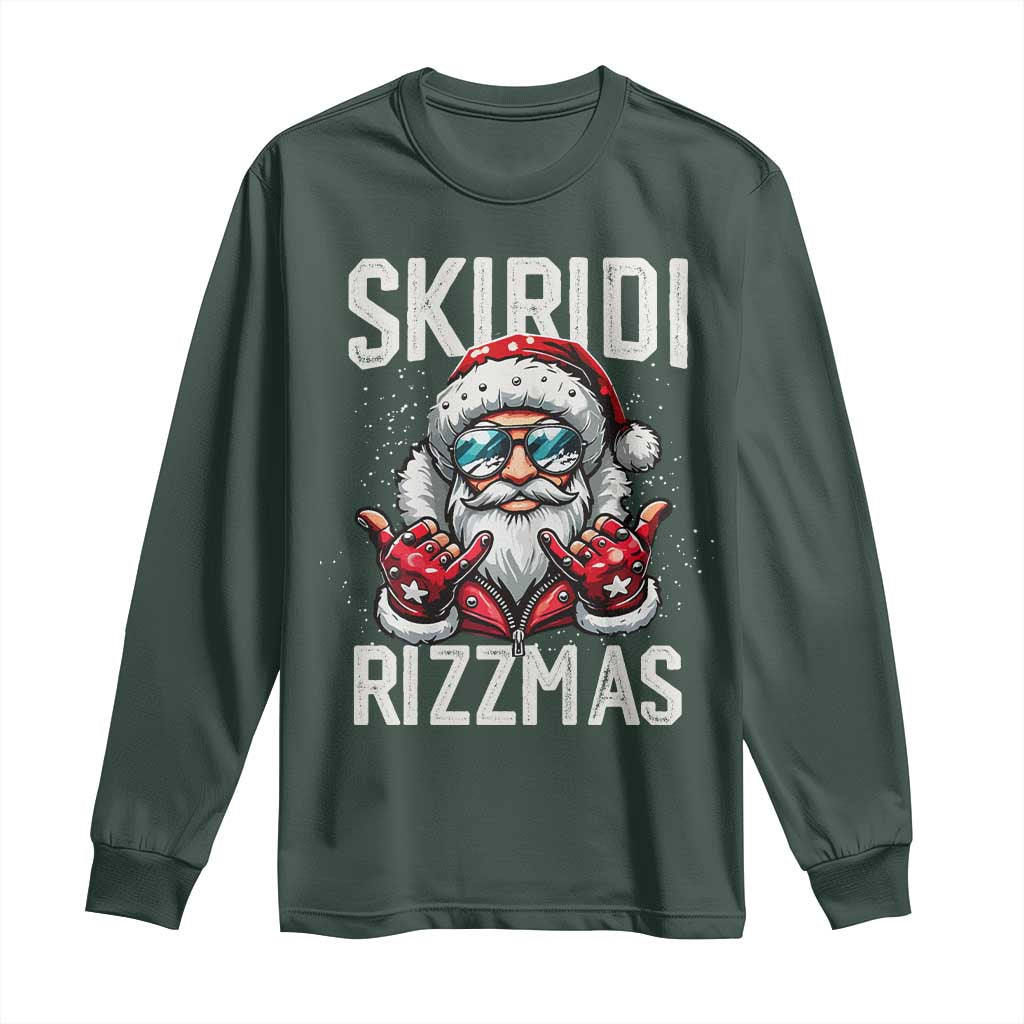 Christmas Bruh Long Sleeve Shirt Green Xmas Santa Hat Festive Vibe