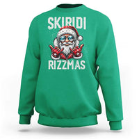 Christmas Bruh Sweatshirt Green Xmas Santa Hat Festive Vibe - Wonder Print Shop