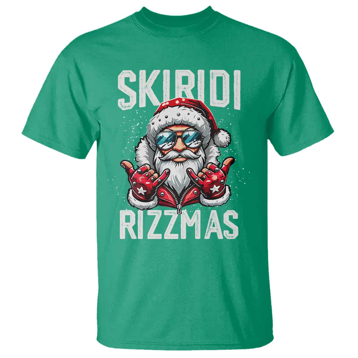 Christmas Bruh T Shirt Green Xmas Santa Hat Festive Vibe - Wonder Print Shop