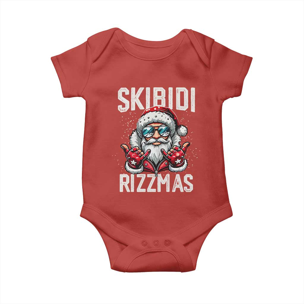 Funny Santa Rizz Christmas Baby Onesie Skibidi Rizzmas Gen Alpha Slang Cool Santa