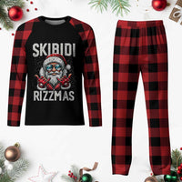 Funny Santa Rizz Christmas Plaid Pajama Set Skibidi Rizzmas Gen Alpha Slang Cool Santa - Wonder Print Shop