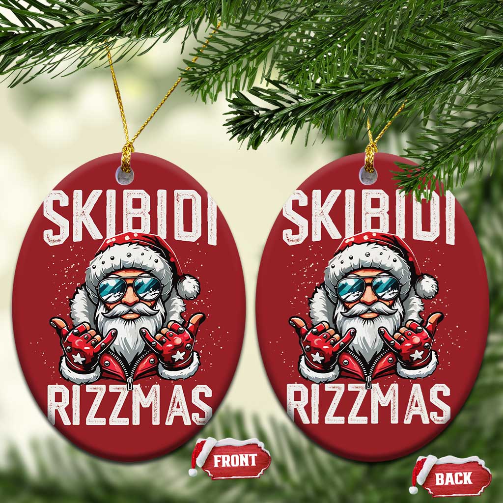 Funny Santa Rizz Xmas Christmas Ornament Skibidi Rizzmas Gen Alpha Slang Cool Santa - Wonder Print Shop