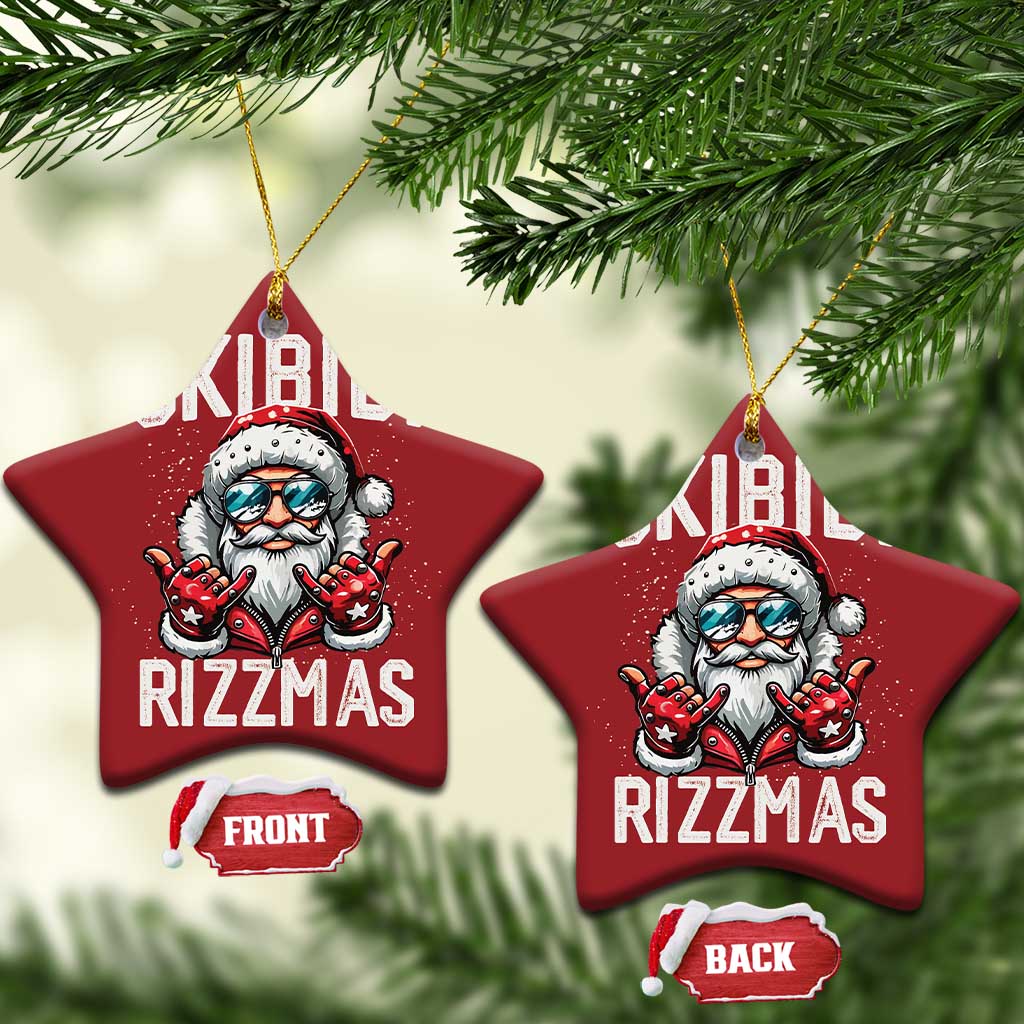 Funny Santa Rizz Xmas Christmas Ornament Skibidi Rizzmas Gen Alpha Slang Cool Santa - Wonder Print Shop