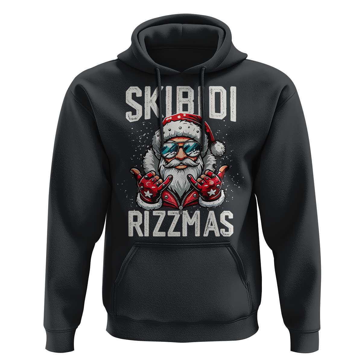 Funny Santa Rizz Christmas Hoodie Skibidi Rizzmas Gen Alpha Slang Cool Santa