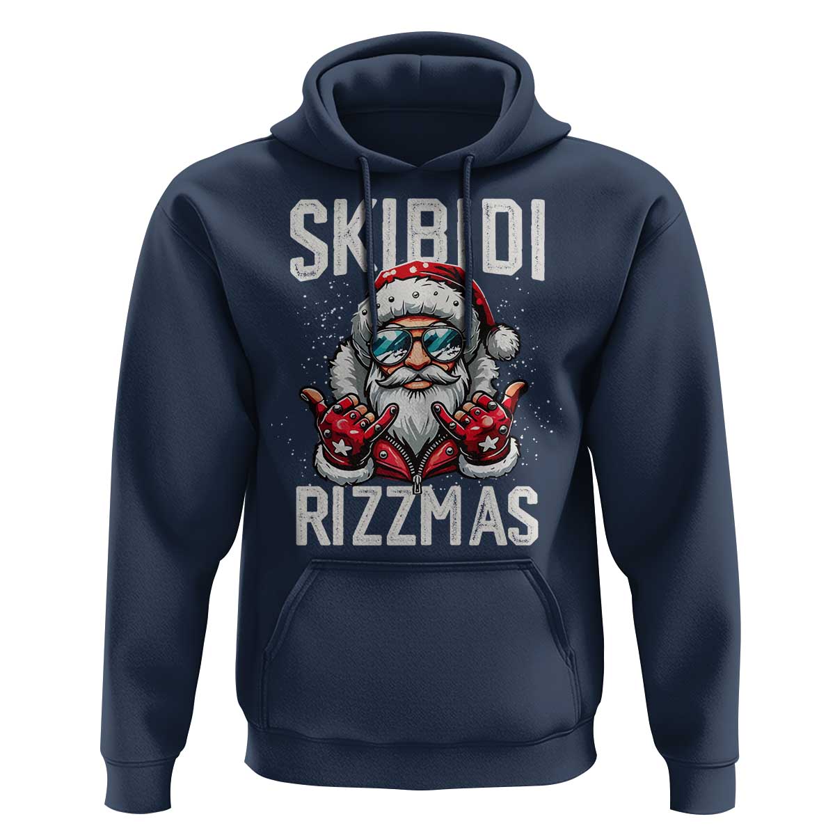 Funny Santa Rizz Christmas Hoodie Skibidi Rizzmas Gen Alpha Slang Cool Santa