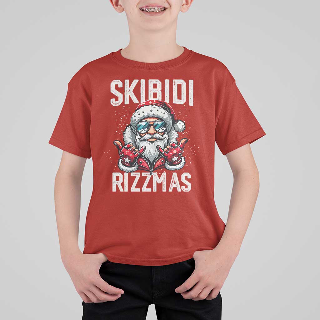 Funny Santa Rizz Christmas T Shirt For Kid Skibidi Rizzmas Gen Alpha Slang Cool Santa - Wonder Print Shop