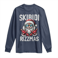 Funny Santa Rizz Christmas Long Sleeve Shirt Skibidi Rizzmas Gen Alpha Slang Cool Santa