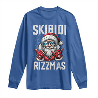 Funny Santa Rizz Christmas Long Sleeve Shirt Skibidi Rizzmas Gen Alpha Slang Cool Santa