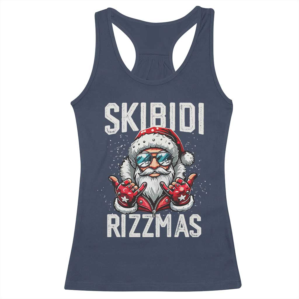 Funny Santa Rizz Christmas Racerback Tank Top Skibidi Rizzmas Gen Alpha Slang Cool Santa