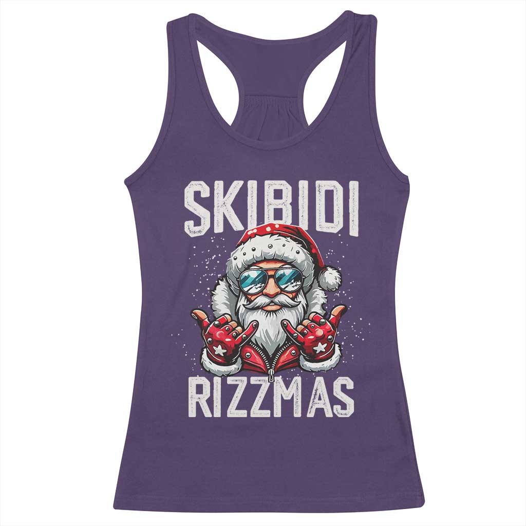 Funny Santa Rizz Christmas Racerback Tank Top Skibidi Rizzmas Gen Alpha Slang Cool Santa
