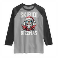 Funny Santa Rizz Christmas Raglan Shirt Skibidi Rizzmas Gen Alpha Slang Cool Santa