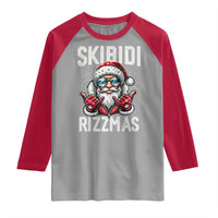 Funny Santa Rizz Christmas Raglan Shirt Skibidi Rizzmas Gen Alpha Slang Cool Santa