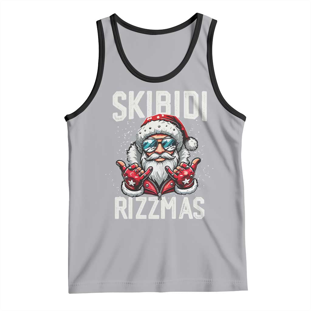 Funny Santa Rizz Christmas Tank Top Skibidi Rizzmas Gen Alpha Slang Cool Santa