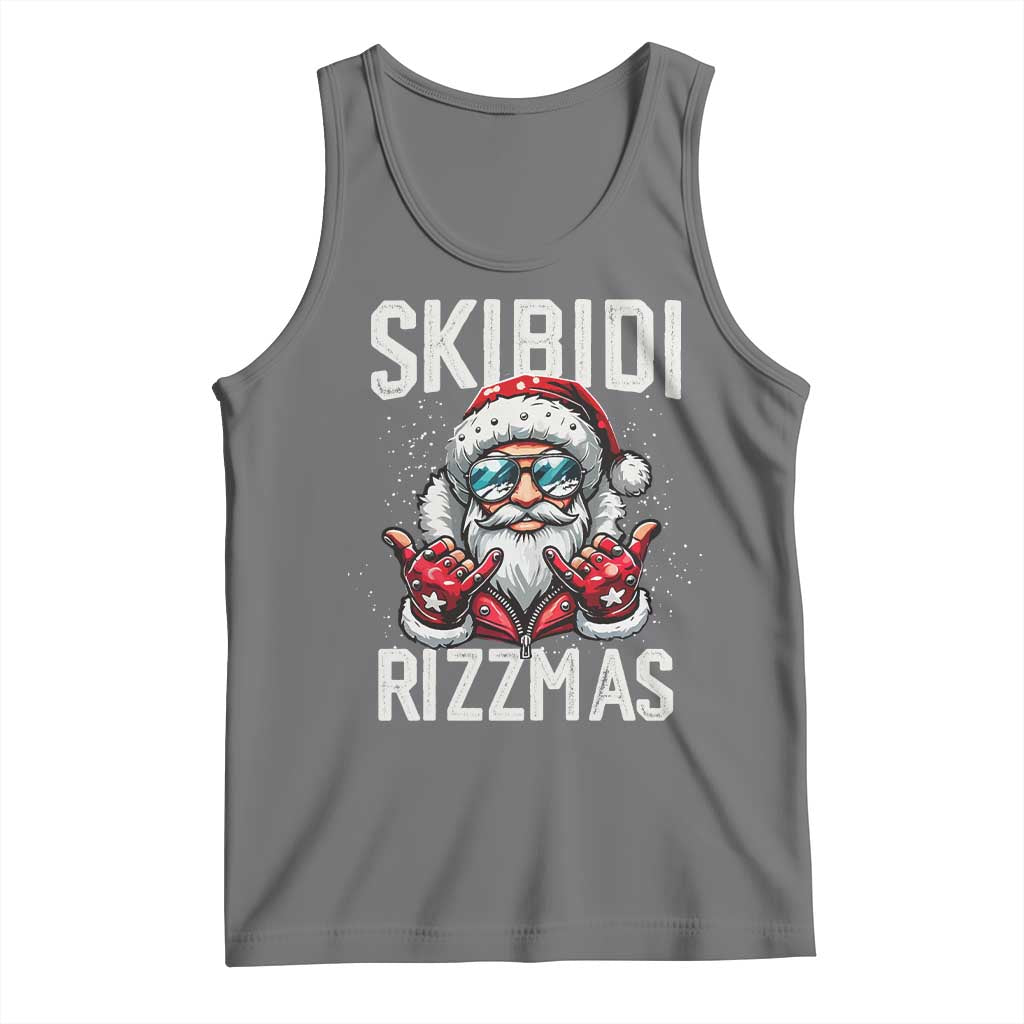 Funny Santa Rizz Christmas Tank Top Skibidi Rizzmas Gen Alpha Slang Cool Santa