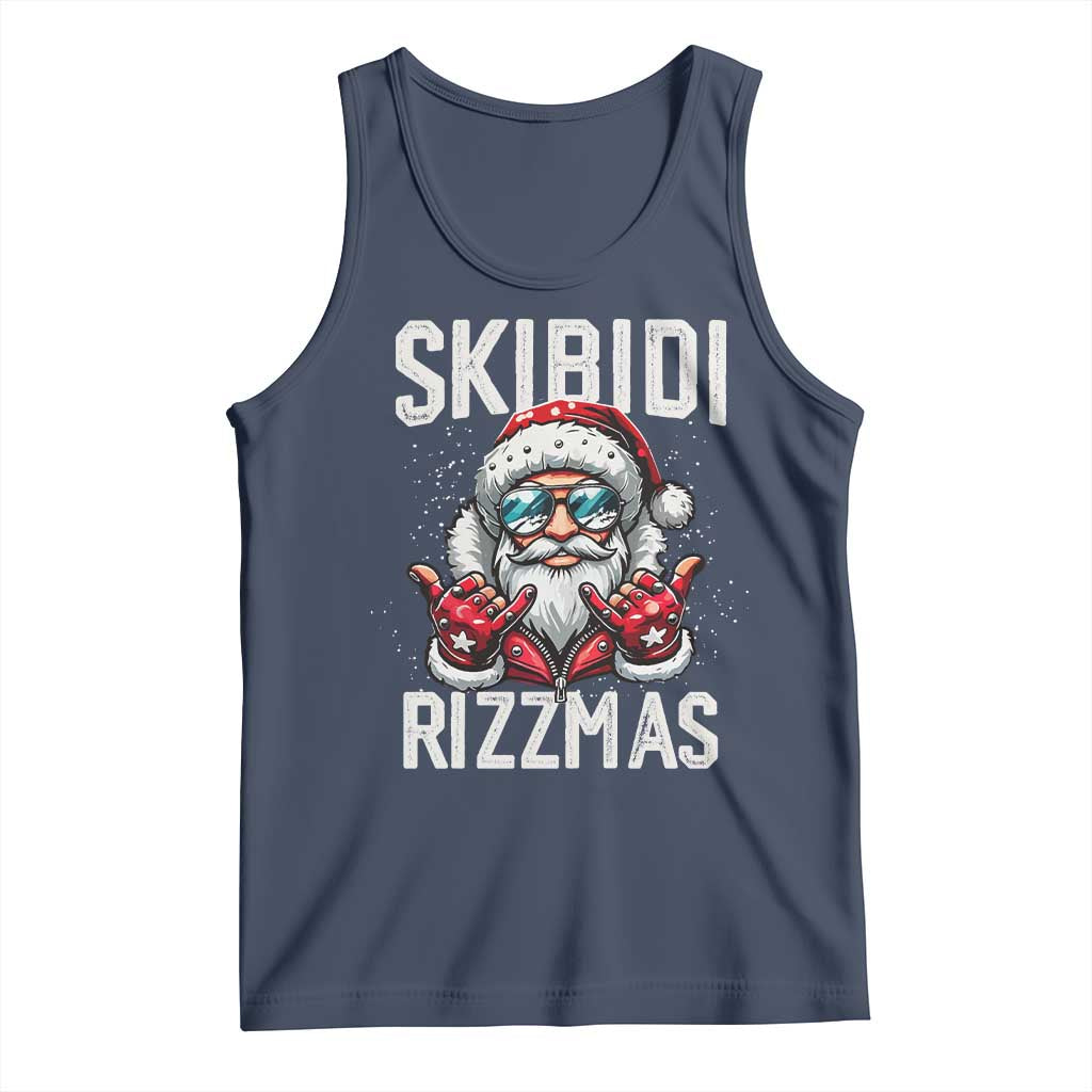 Funny Santa Rizz Christmas Tank Top Skibidi Rizzmas Gen Alpha Slang Cool Santa