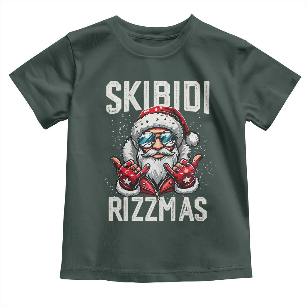 Funny Santa Rizz Christmas Toddler T Shirt Skibidi Rizzmas Gen Alpha Slang Cool Santa