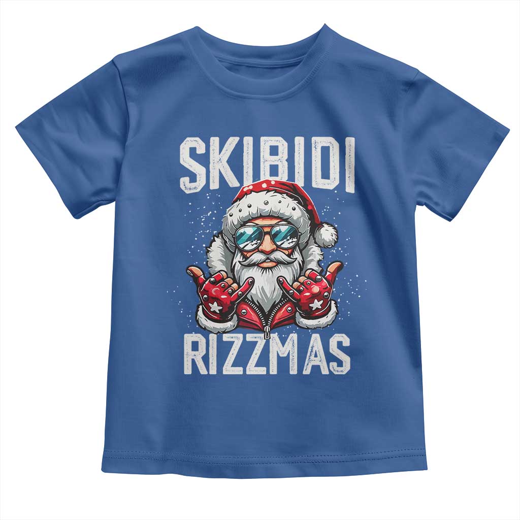 Funny Santa Rizz Christmas Toddler T Shirt Skibidi Rizzmas Gen Alpha Slang Cool Santa